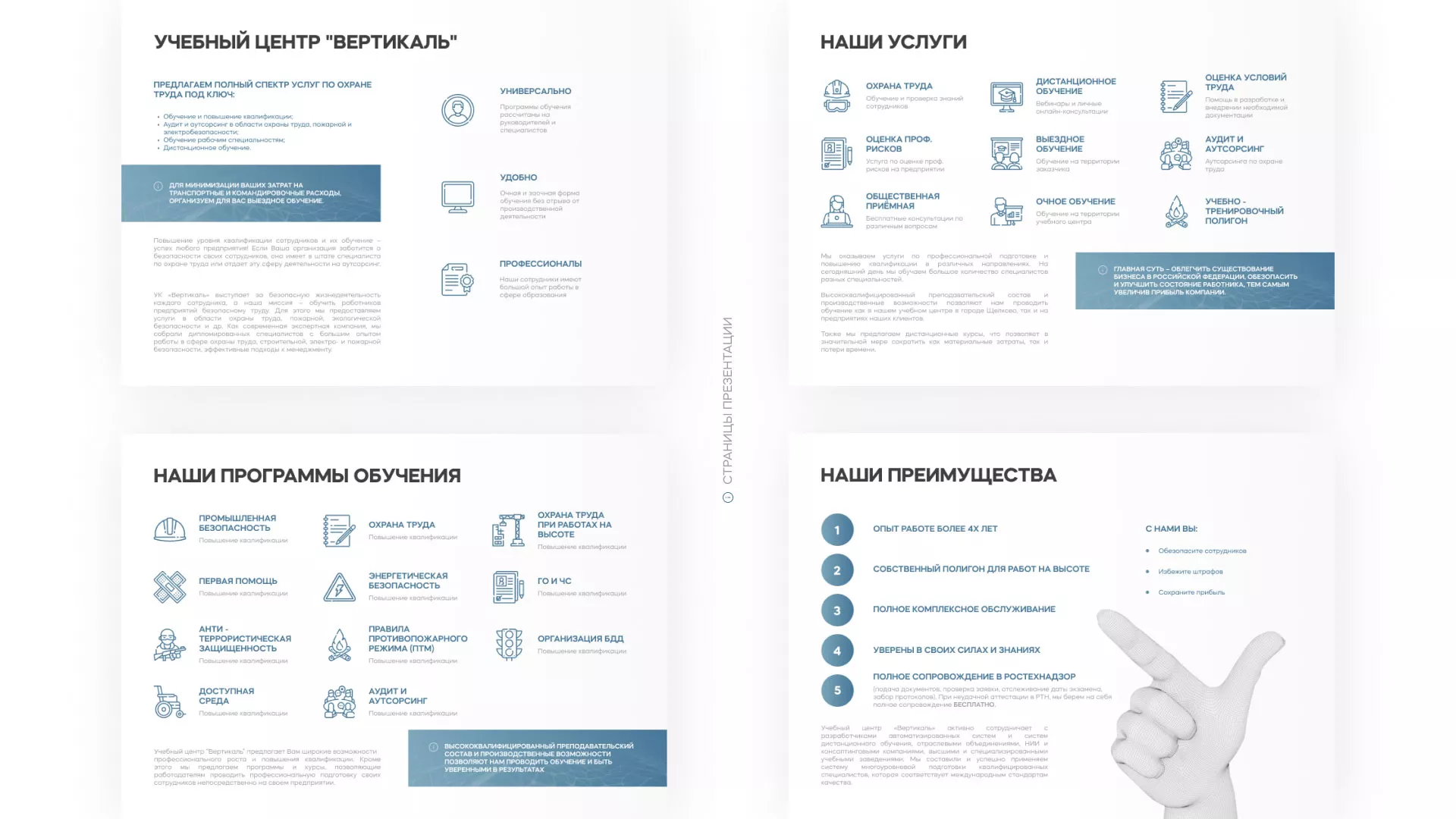 Разработка презентации для учебного центра «Вертикаль» в Белозерске
