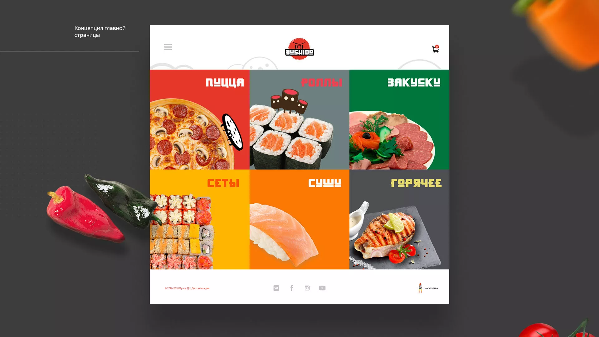 Разработка сайта для пиццерии «BUSHIDO» в Белозерске